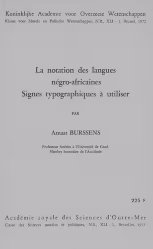 خرید و دانلود نسخه کامل کتاب La notation des langues négro-africaines. Signes typographique à utiliser