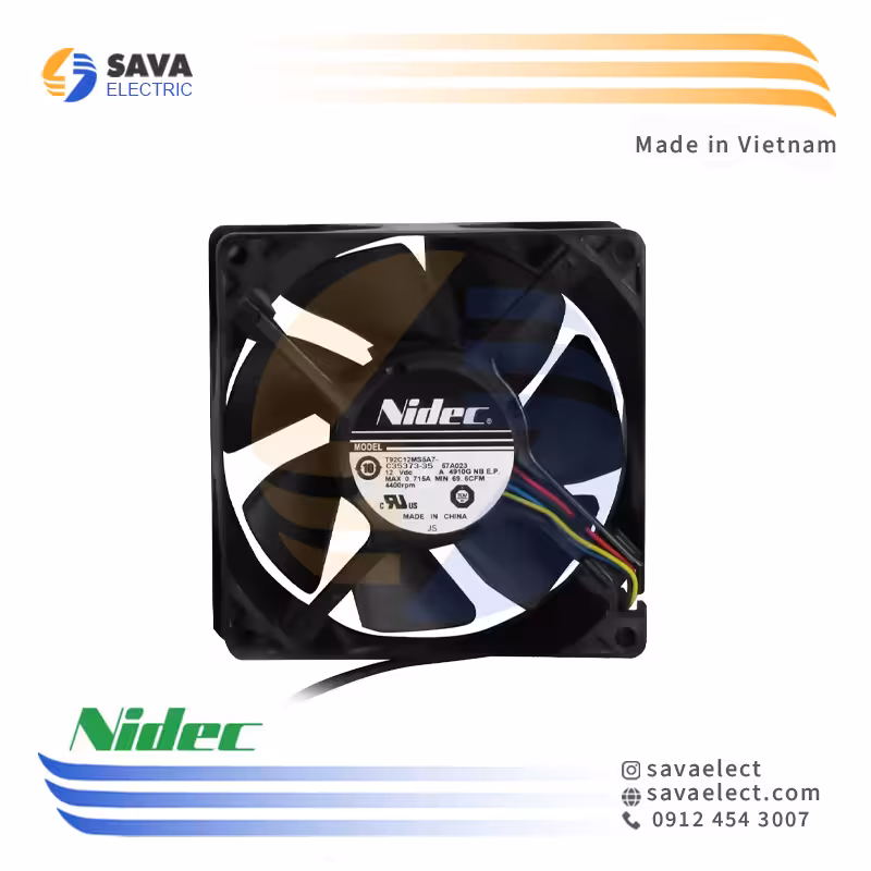 خرید فن تابلویی 80*80 بلبرینگی چهار سیم 12 ولت C35373-35 نیدک ویتنام | ساوا الکتریک