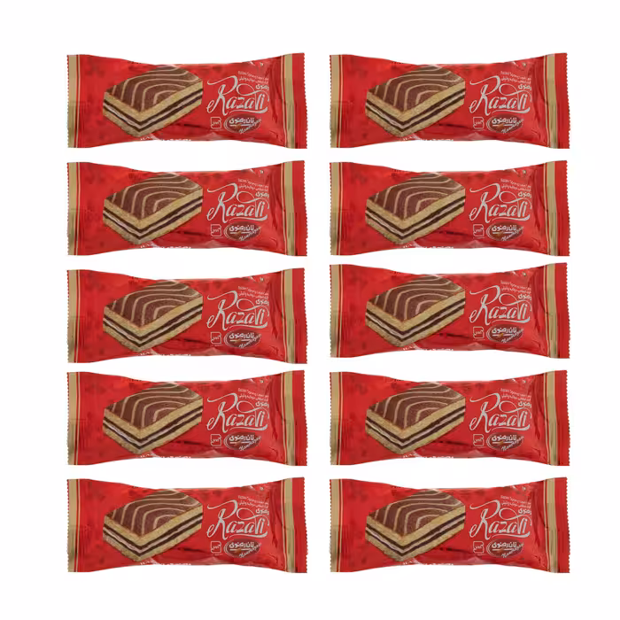 کیک اسفنجی دولایه نان رضوی 20 گرمی بسته 72 عددی