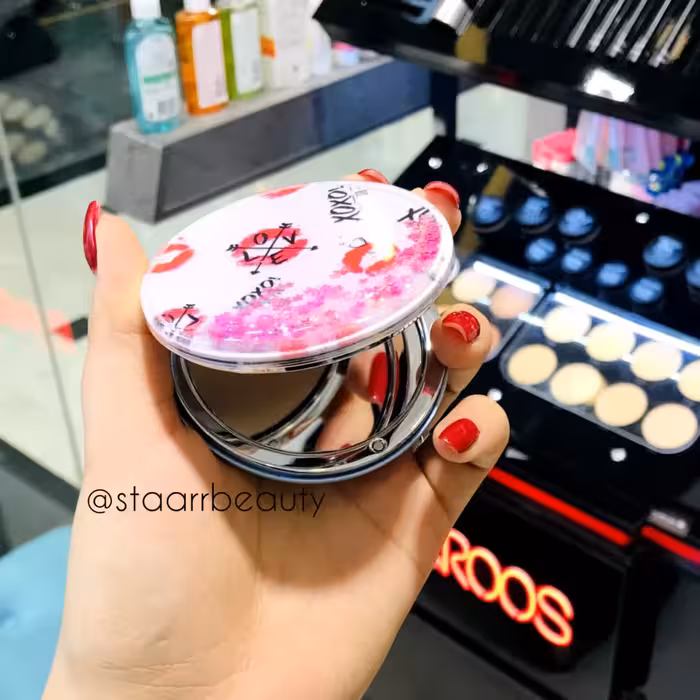 آینه آرایشی دوطرفه جیبی فانتزی طرح 3