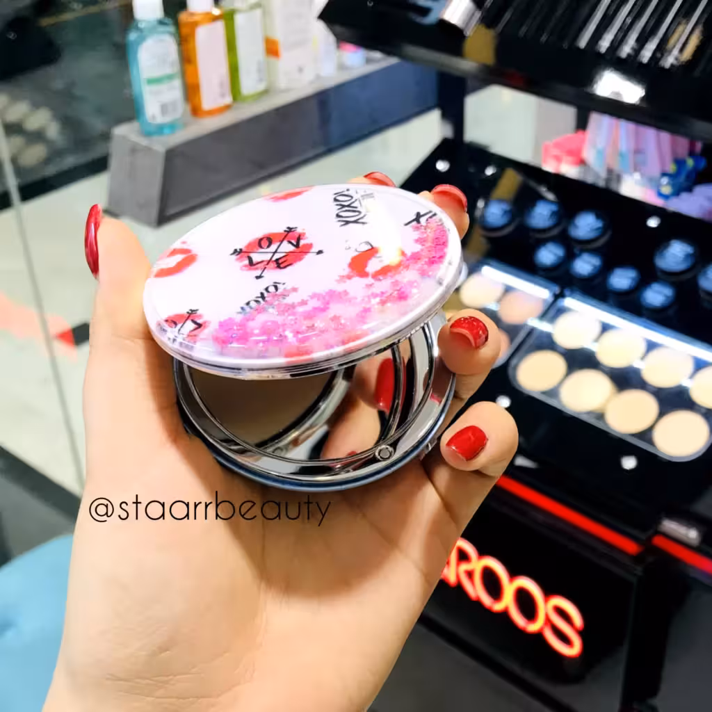 آینه آرایشی دوطرفه جیبی فانتزی طرح 3