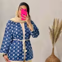 مانتو کتی زنانه مدل روناک سوزن دوزی