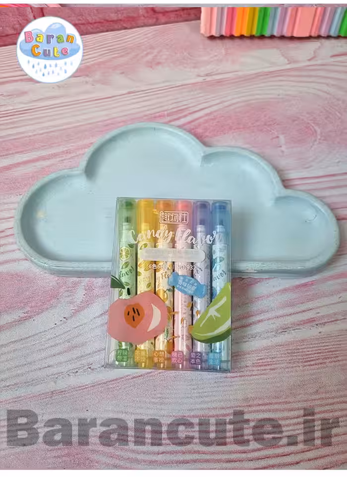 هایلایتر فانتزی پاستیلی میوه ای بسته 6 عددی