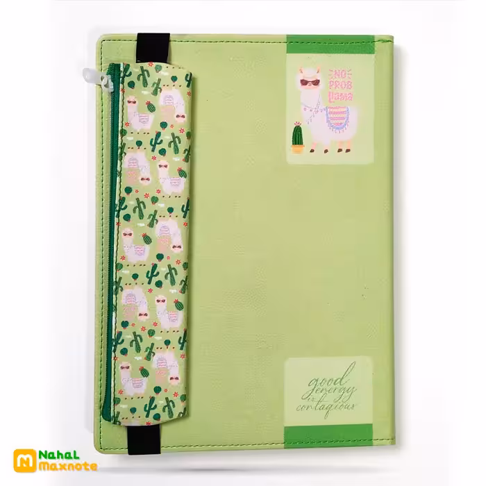 دفتر 100 برگ دوختی چرمی با جامدادی کد 9105.طرح 5