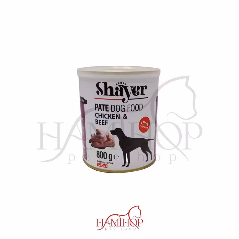 کنسرو سگ شایر مدل PATE با طعم مرغ و گوشت 800 گرمی