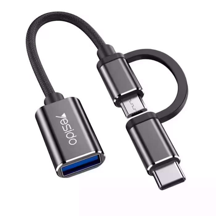 تبدیل چند کاره OTG MICRO USB / TYPE C به USB 3.0 یسیدو مدل YESIDO GS02