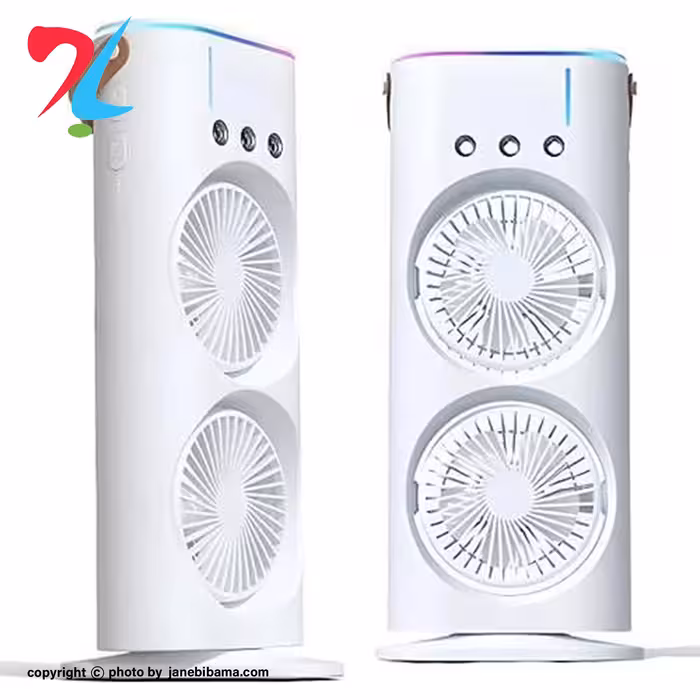 پنکه رومیزی شارژی دو فن مدل مه‌پاش ریموت‌دار