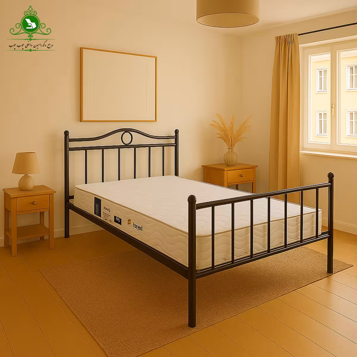 تخت خواب یک و نیم نفره فلزی مدل عروس عرض 120