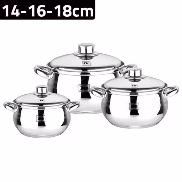 سرویس قابلمه 6 پارچه استیل زیو مدل Z-1018