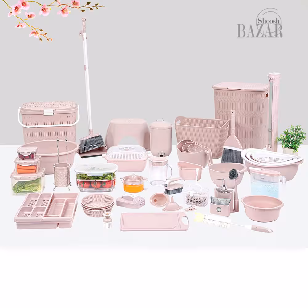 سرویس پلاستیک جهیزیه لیمون مدل نارین قدیم (پلاسکو) 58 پارچه  لیمون کد 0500