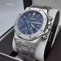 ساعت ای پی سیلور صفحه آبی ساعت ادومار پیگه ساعت Audemars Piguet ساعت AP مردانه