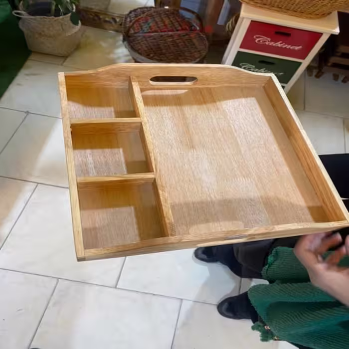 سینی پذیرایی چوبی رابروود