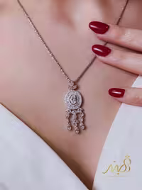 نیم ست آویز و گوشواره جواهری خاص نقره عیار 925 مدل N_4449