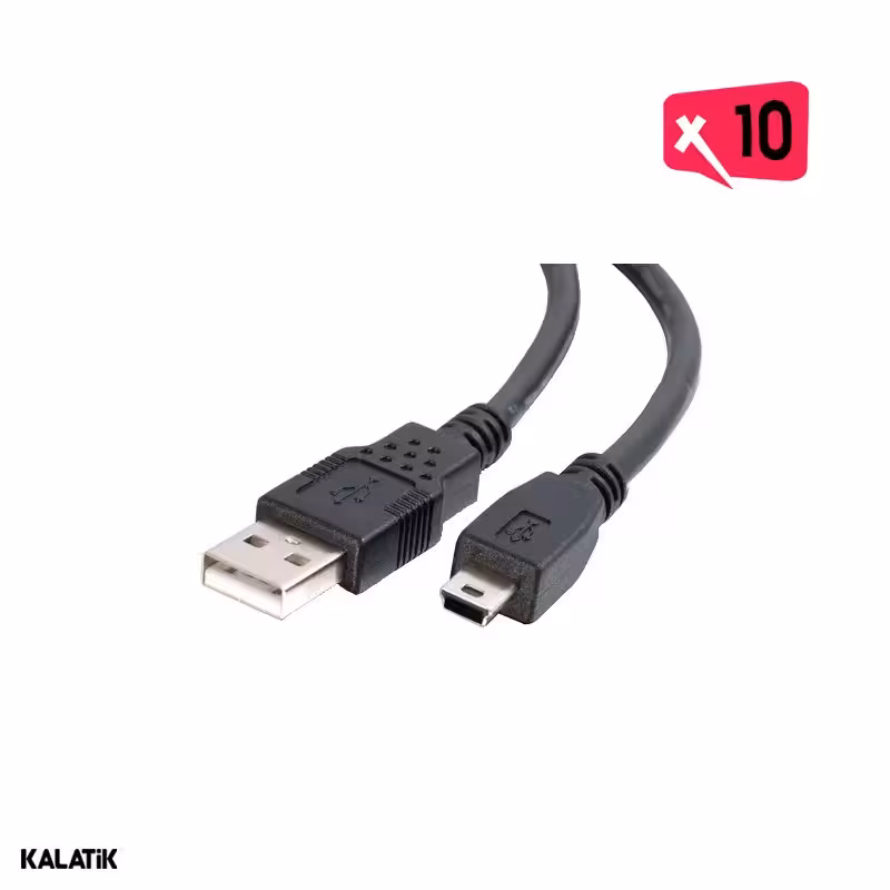 کابل تبدیل USB-A به Mini USB مدل V3 به طول 1 متر-بسته 10 عددی-شارسل