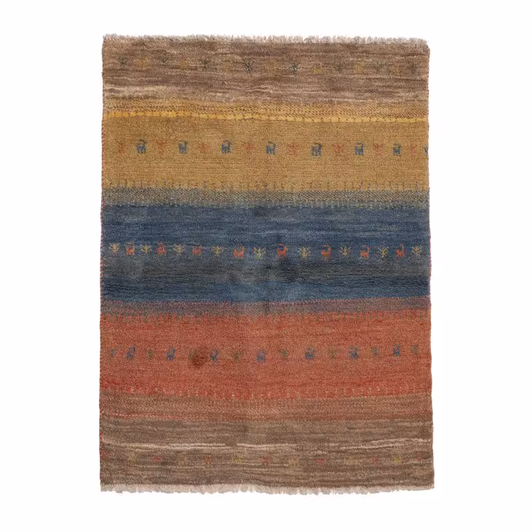 گبه دستباف یک و نیم متری طرح قشقایی کد 40303451