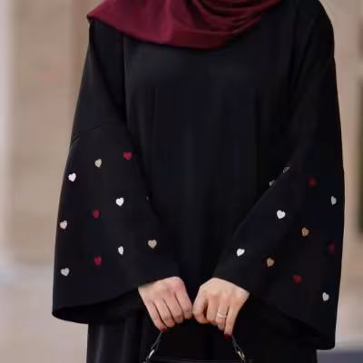 مانتو عبایی زنانه مانتو بلند جنس کرپ مازراتی گلدوزی شده ارسال رایگان