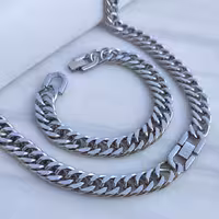 ست گردنبند و دستبند کارتیر 11 میل براق قفل کتابی