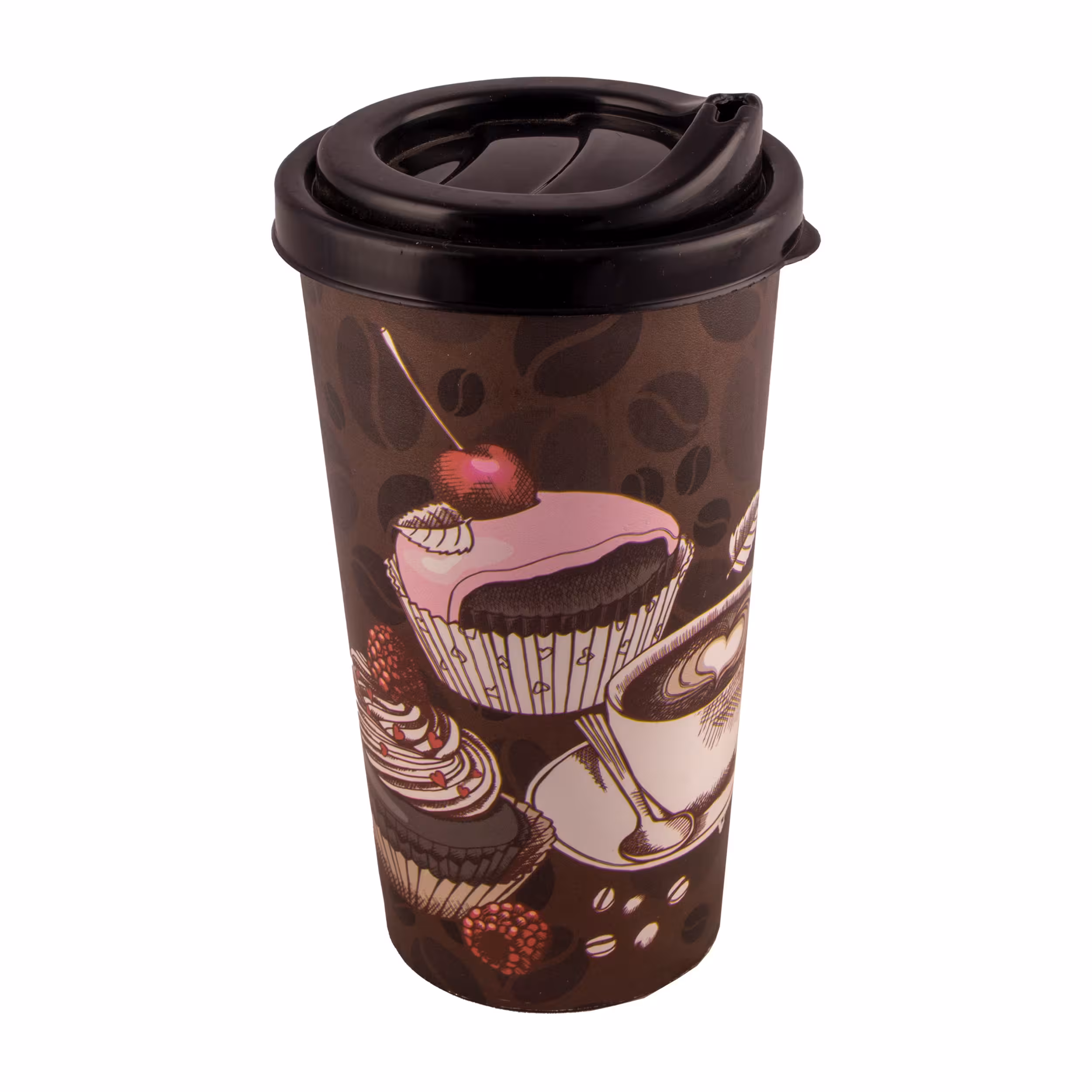 لیوان درب دار پلاستیکی طرح Coffee کد 3421