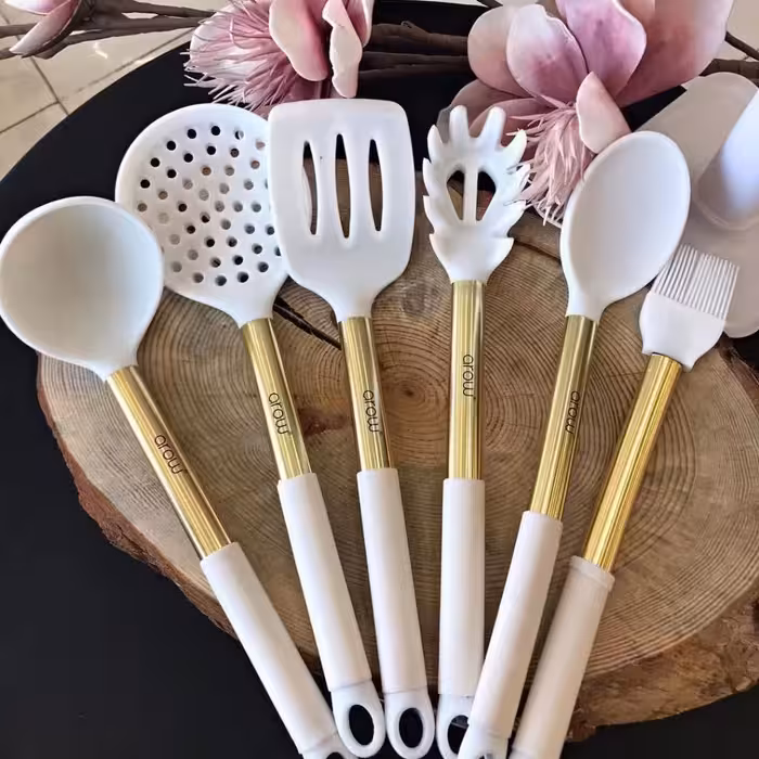 ست کفگیر ملاقه آروو ترکیه رنگ سفید arow-2660