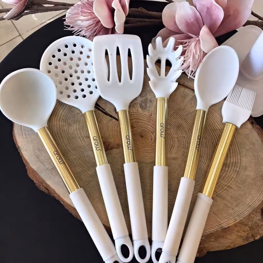 ست کفگیر ملاقه آروو ترکیه رنگ سفید arow-2660