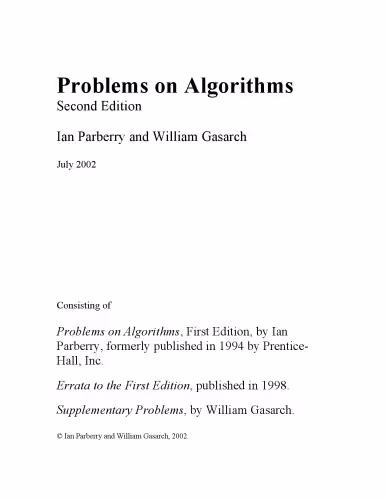 خرید و دانلود نسخه کامل کتاب Problems on algorithms