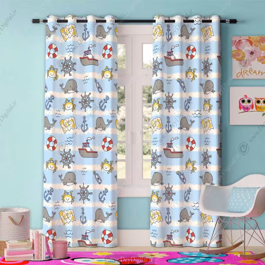 پرده اتاق کودک دزدان دریایی pk-4136