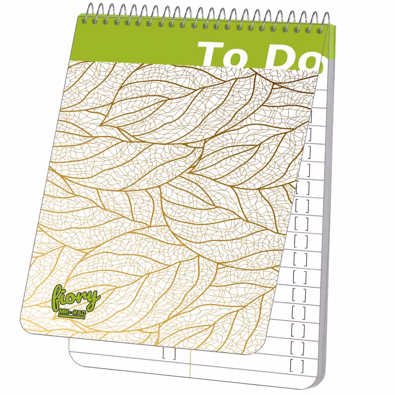 دفترچه یادداشت مستر راد مدل to do list طرح برگ زرین کد fiory 1766