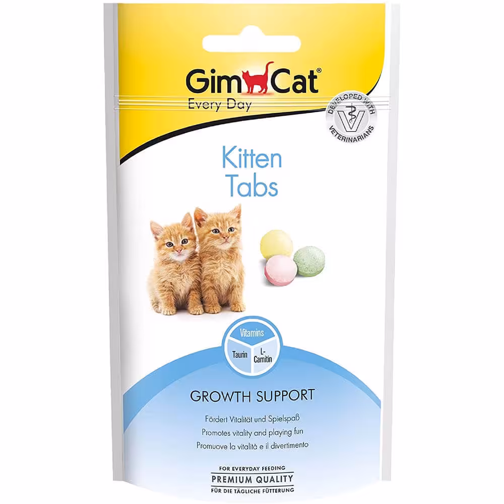 قرص مکمل بچه گربه جیم کت مدل Kitten Tabs طعم شیر وزن 40 گرم