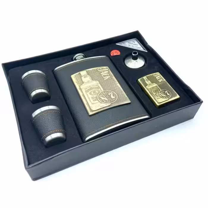 ست قمقمه جیبی دو شات 270cc فندک مدل جک دنیلز کد a530398