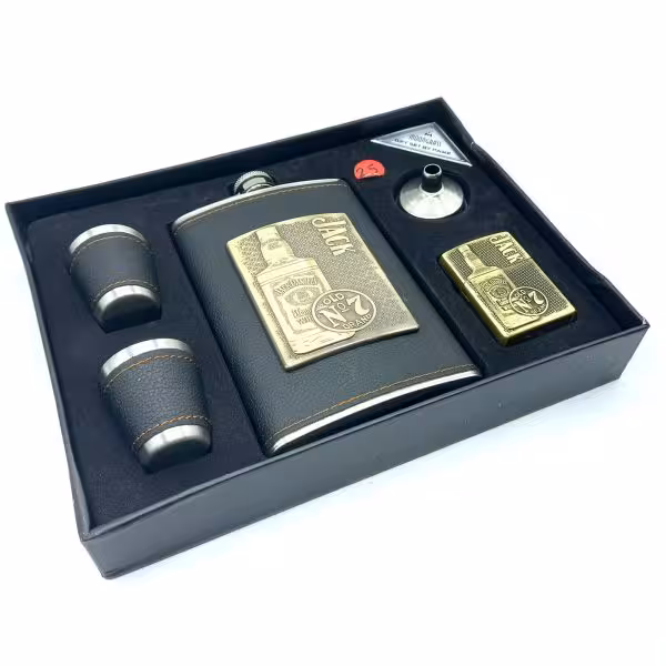 ست قمقمه جیبی دو شات 270cc فندک مدل جک دنیلز کد a530398