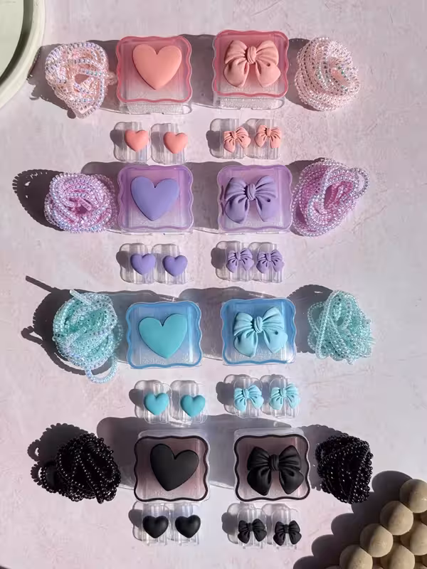 محافظ آداپتور 25 وات سامسونگ قلب و پاپیون رنگی (4تکه)