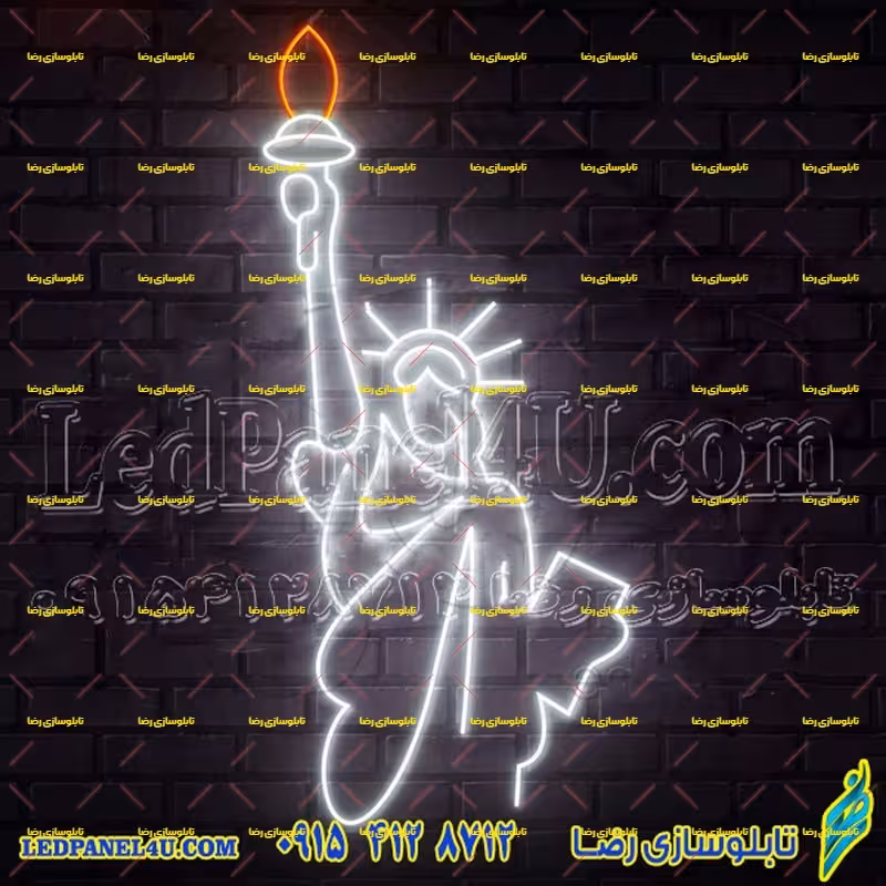 تابلو نئون فلکسی برج مجسمه آزادی آمریکا کد 17040