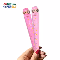 خط کش 15 سانتی چوبی دختر صورتی کد7