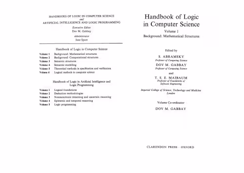 خرید و دانلود نسخه کامل کتاب Handbook of Logic in Computer Science. Volume 1: Background: Mathematical Structures