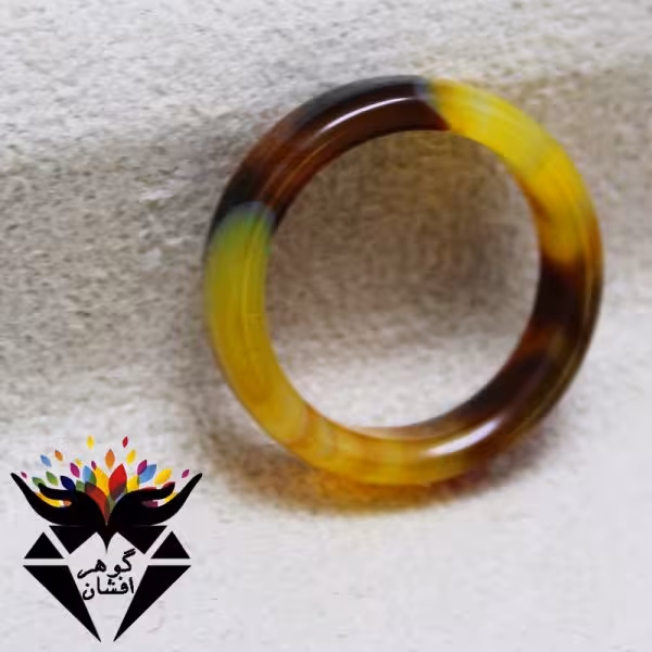 حلقه عقیق شکلاتی طرح دار کد R_1907