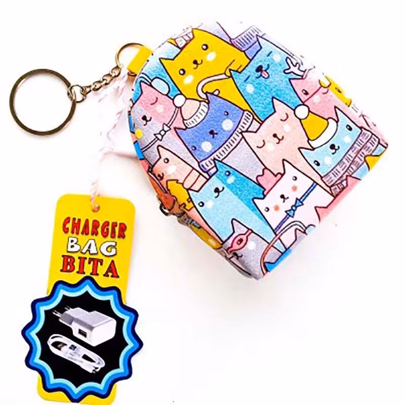 کیف هندزفری و شارژر BITA طرح شهر گربه ها کد 59