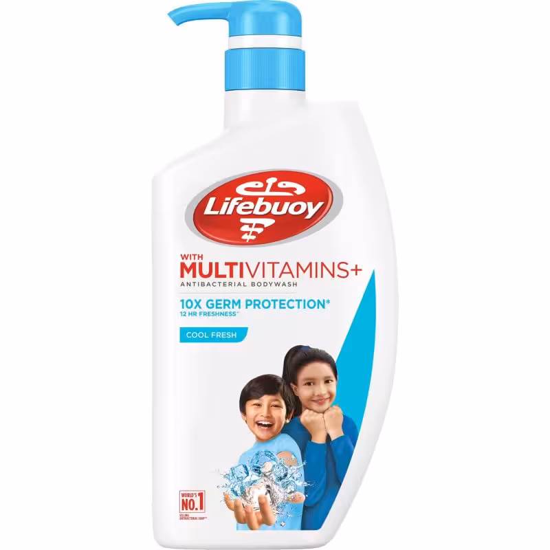 شامپو بدن خنک‌کننده و آنتی باکتریال لایفبوی مدل کول فرش 1 لیتری Lifebuoy cool fresh active