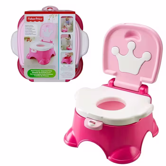 توالت فرنگی 2 کاره صورتی Fisher Price