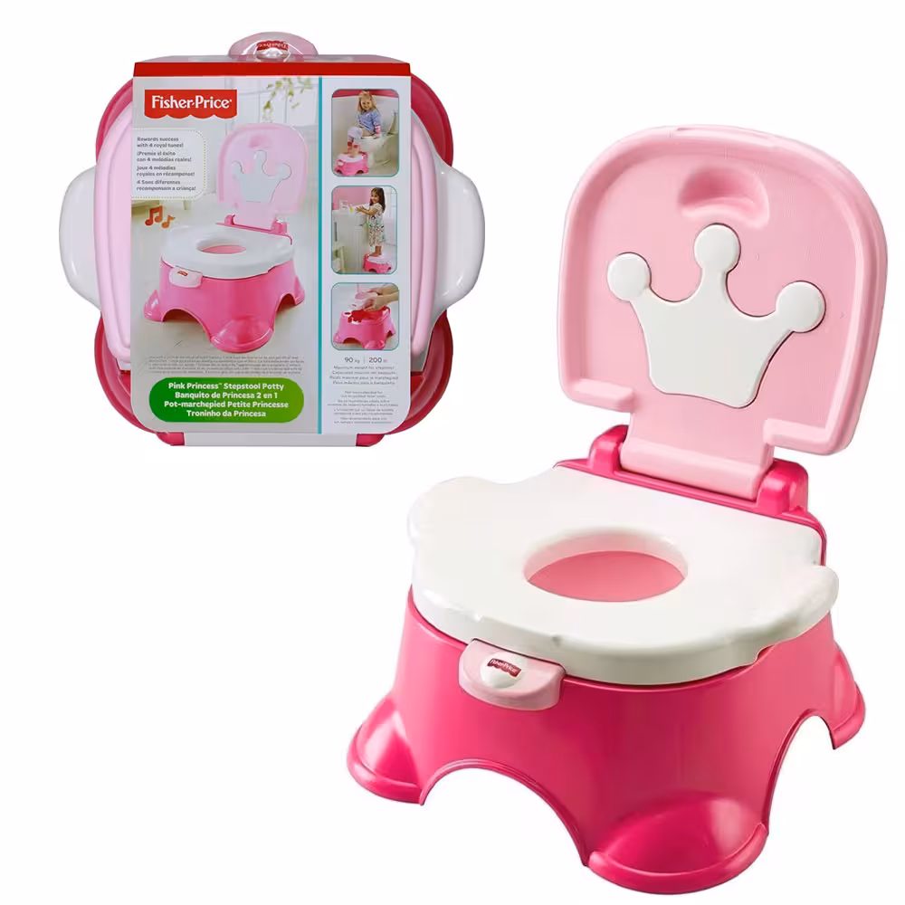 توالت فرنگی 2 کاره صورتی Fisher Price