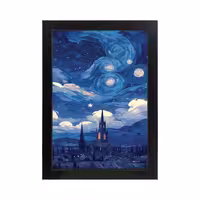تابلو آرت طرح شب پرستاره، کد PF-17005