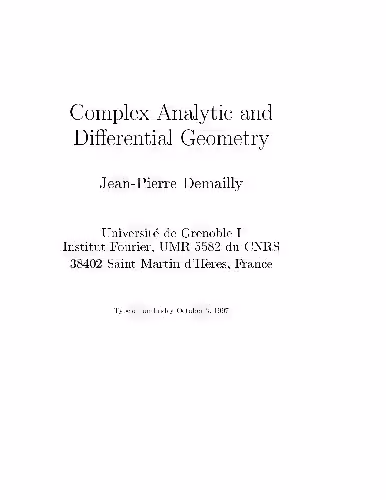 خرید و دانلود نسخه کامل کتاب Complex Analytic and Differential Geometry