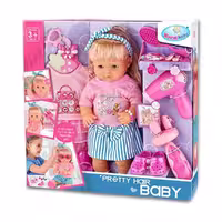 عروسک دخترانه وارم بیبی مدل Pretty Hair Baby