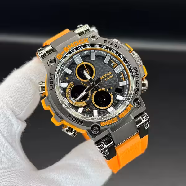 ساعت مچی جی‌شاک دو زمانه مشکی نارنجی مدل 5544 G-Shock (دو موتوره)