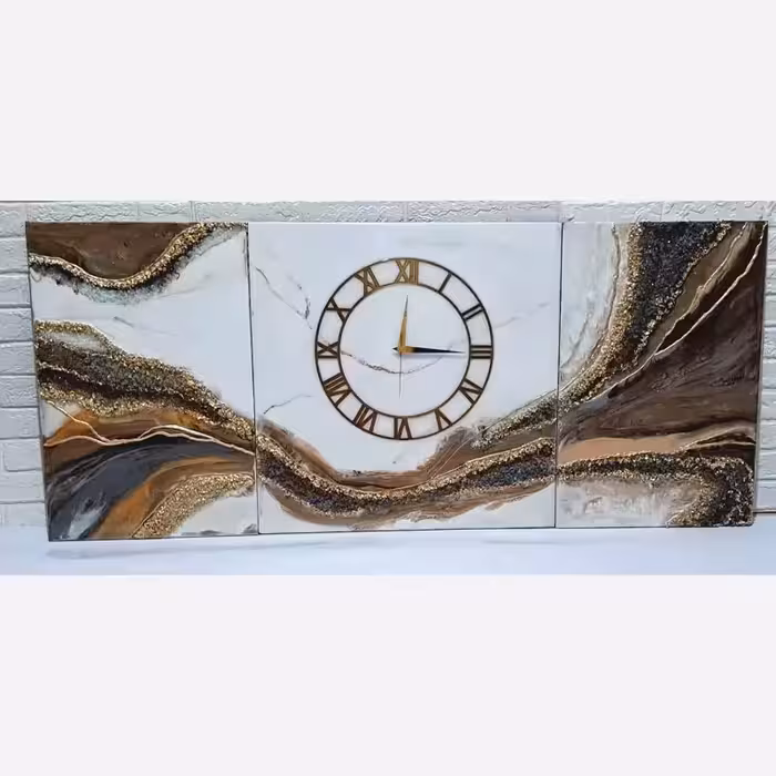 ساعت دیواری رزینی به همراه تابلو