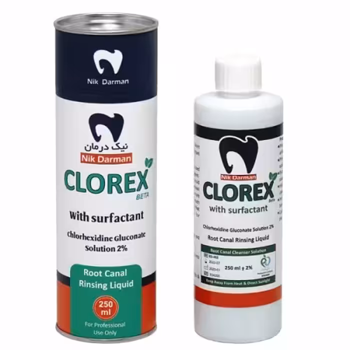 محلول کلرهگزیدین 2درصد نیک درمان CLOREX (1 لیتری) - فروشگاه تخصصی دندانپزشکی سپیرا