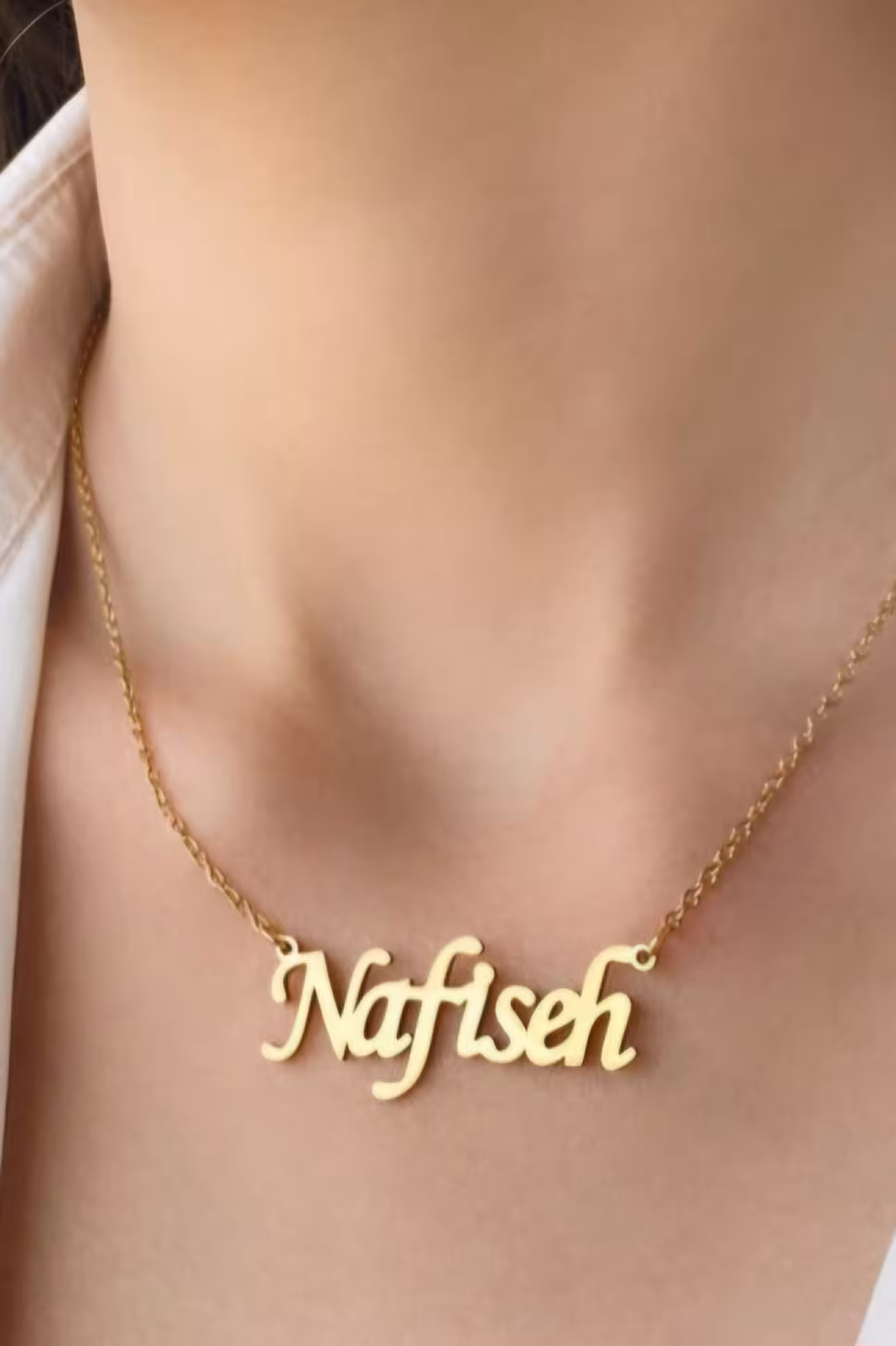 گردنبند استیل مدل اسم نفیسه