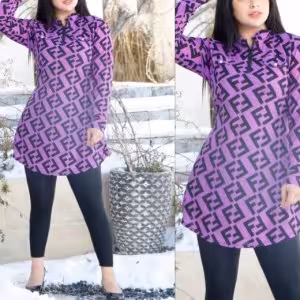 مانتو زنانه کرپ مدل نیم زیپ