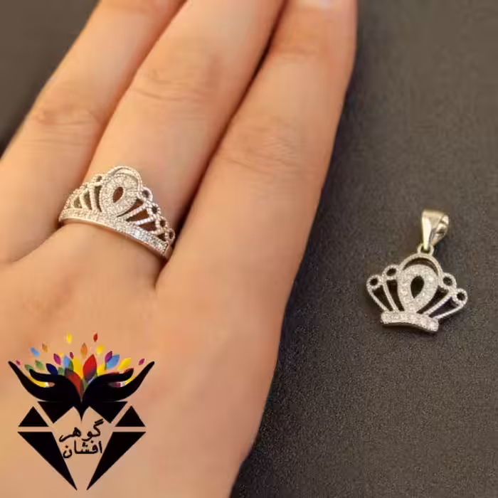 نیم ست نقره تایلندی مدل تاج کد NS_1018