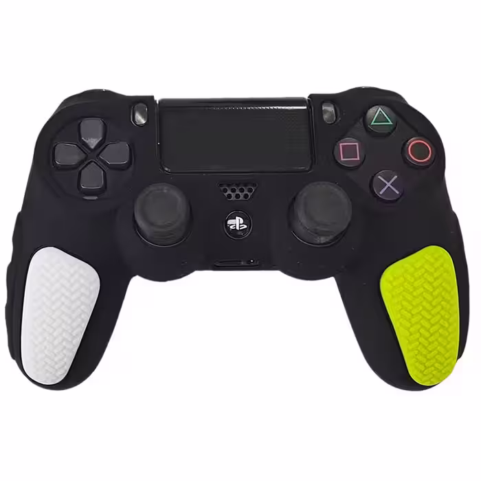 روکش دسته PS4 طرح ضد لغزش مشکی زرد-سفید