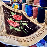 پتو  نرمینه یکنفره مدل  نرمین گلدار گل برجسته تراکم بالا  ساکدار 